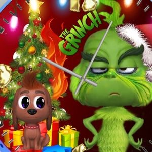 Grinch n Max led wall clock